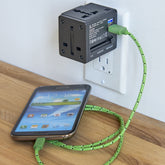 International Adapter cube with dual USB chargers