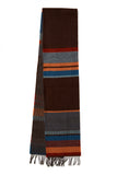 Wallace Sewell LAMBSWOOL STRIPE SCARVES -Strathay - Cinder DARK