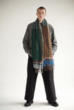 Wallace Sewell Lambswool wraps Pymoor - FIR GREEN/BROWN