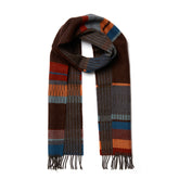 Wallace Sewell LAMBSWOOL STRIPE SCARVES -Strathay - Cinder DARK