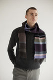 Wallace Sewell LAMBSWOOL STRIPE SCARVES -Strathay - ELDERBERRY PURPLE