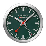 Mondaine Table Clock 125mm Aluminum Mini Alarm Clock-Silver