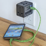 International cube with dual USB chargers