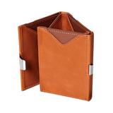 Exentri Leather Wallet - Cognac - Fold