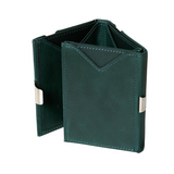 Exentri Leather Wallet - Emerald Green - Fold