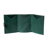 Exentri Leather Wallet - Emerald Green - Unfold