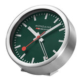 Mondaine Table Clock 125mm Aluminum Mini Alarm Clock-Park Green