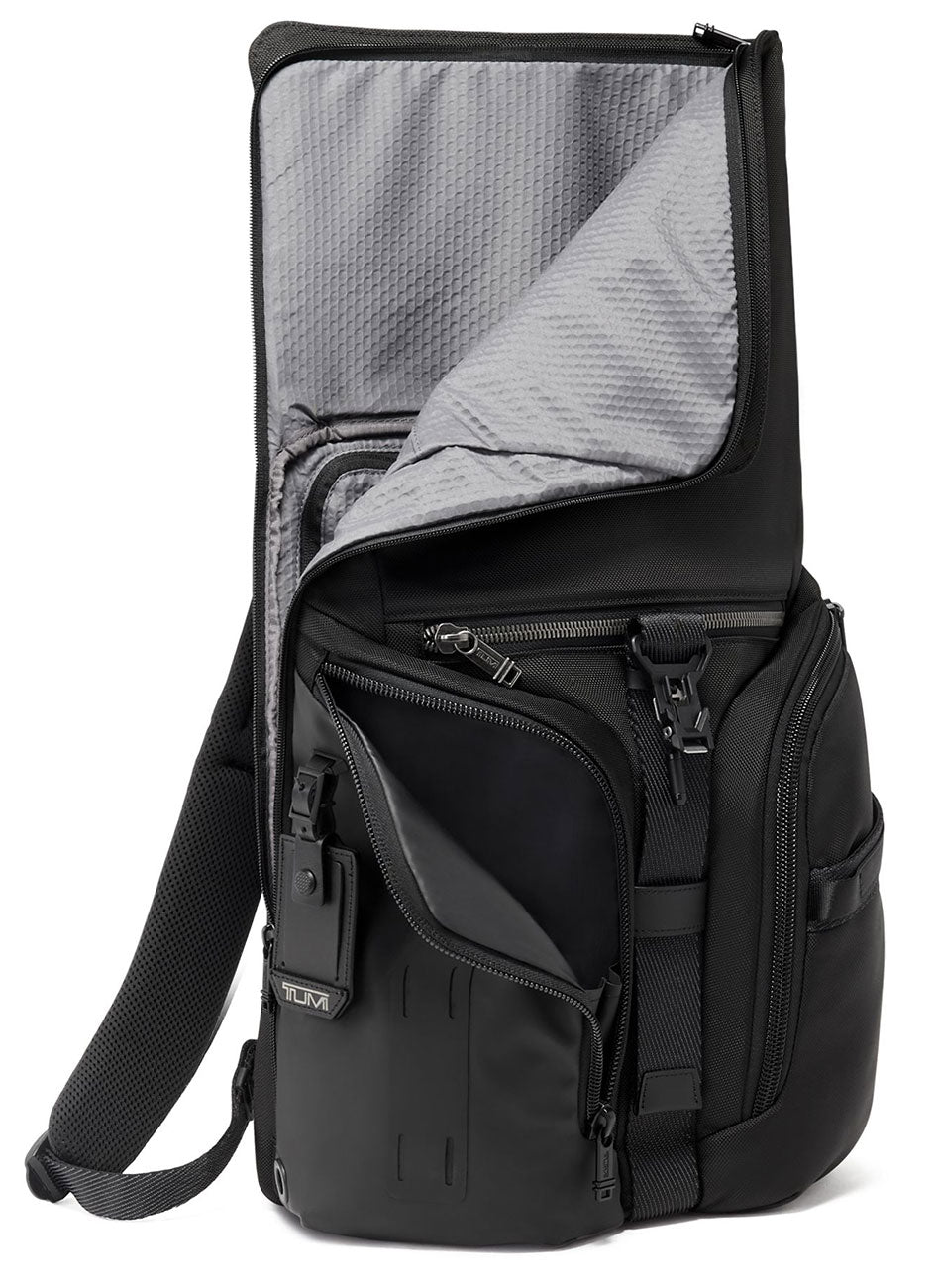 Alpha Bravo Black Logistics Flap Lid Backpack 15" // Black pertuttistore