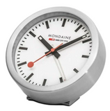 TABLE CLOCK125mm Aluminum Mini Alarm Clock // White